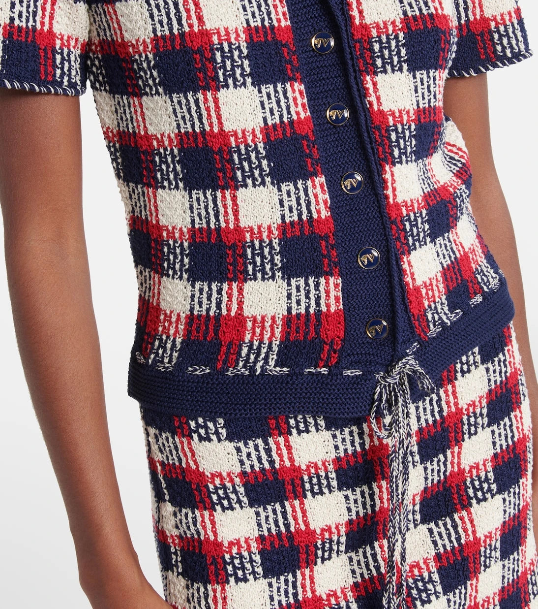 Valentino - Checked cotton cardigan
