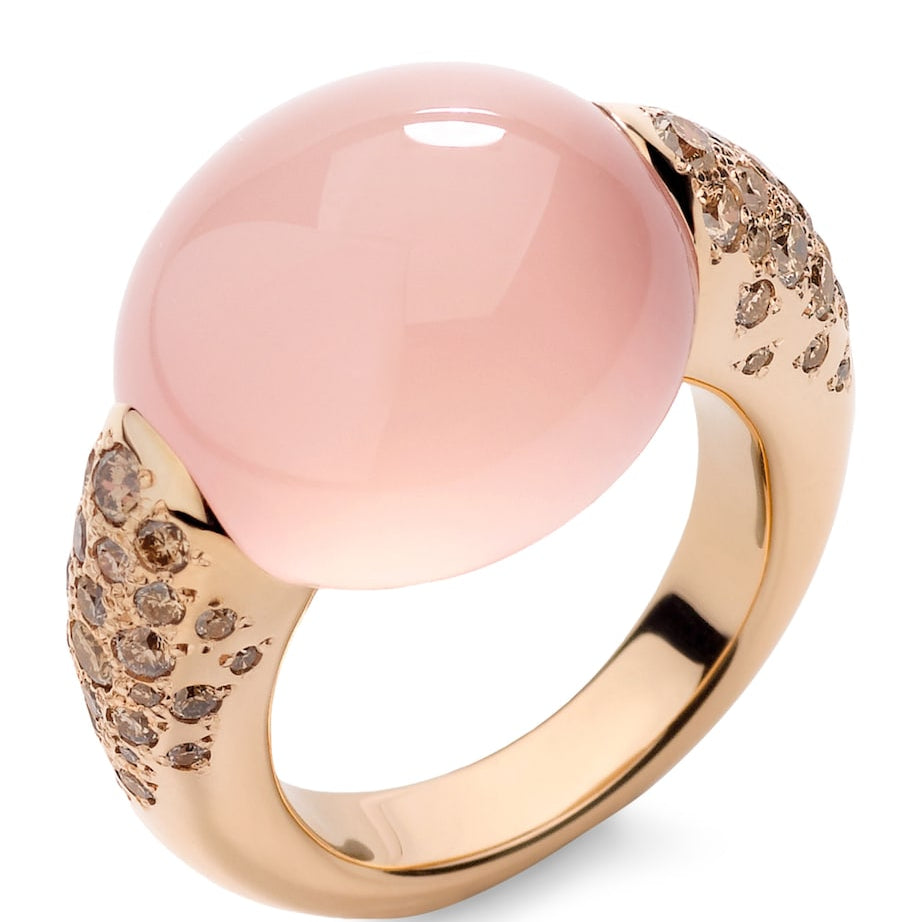Rose Gold, Diamond and Rose Quartz Iconica Ring