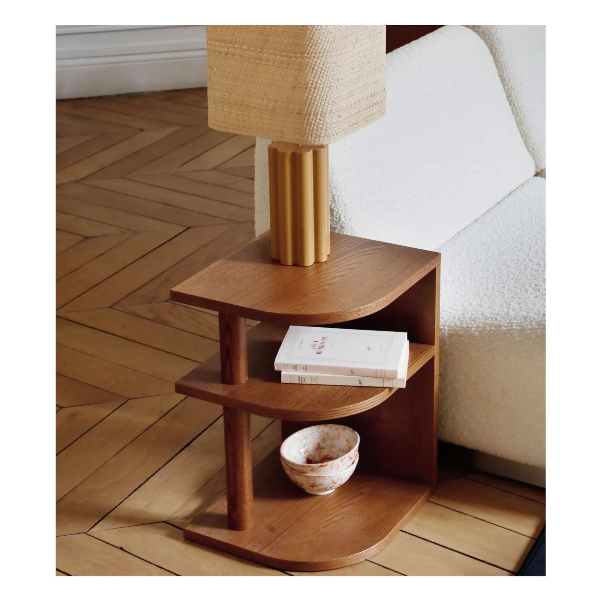 The Socialite Family - Opera side table ash iroko finish - left version | Iroko