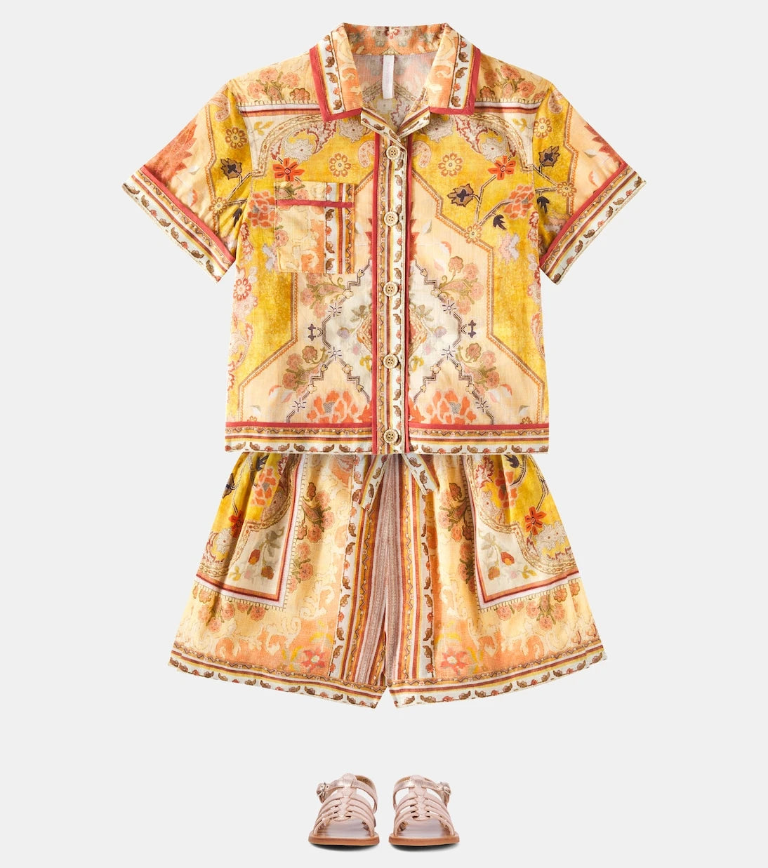Zimmermann Kids - قميص ويلي بوكيت قطني مطبوع