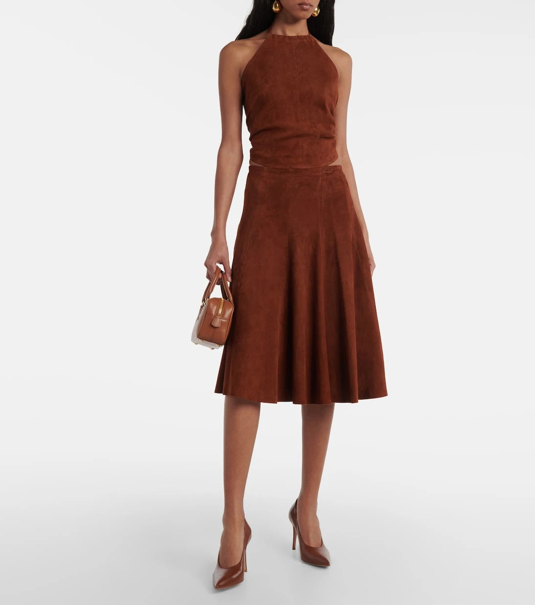 Stouls - Sabrina suede midi skirt