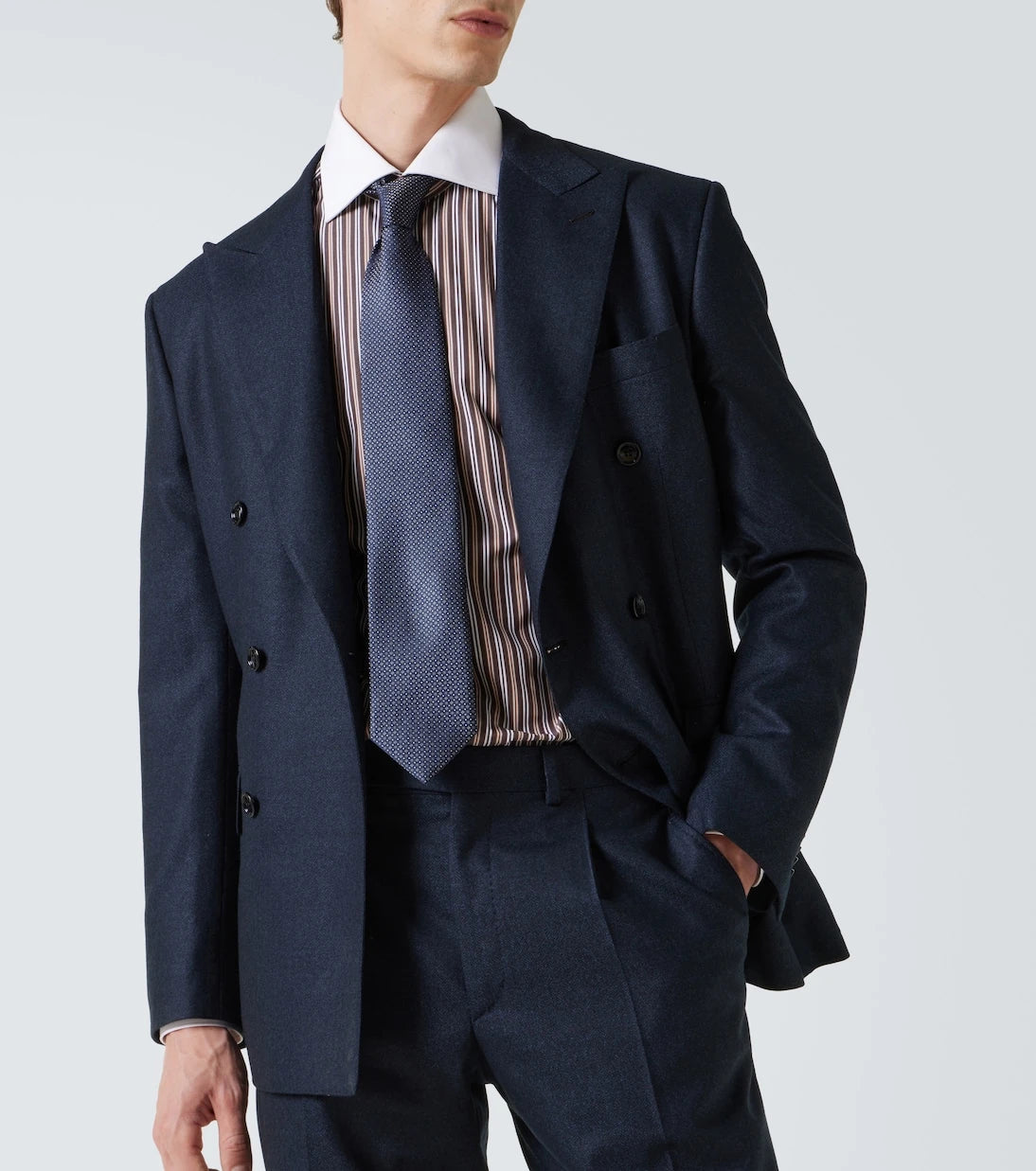 Brioni - Herringbone wool flannel suit