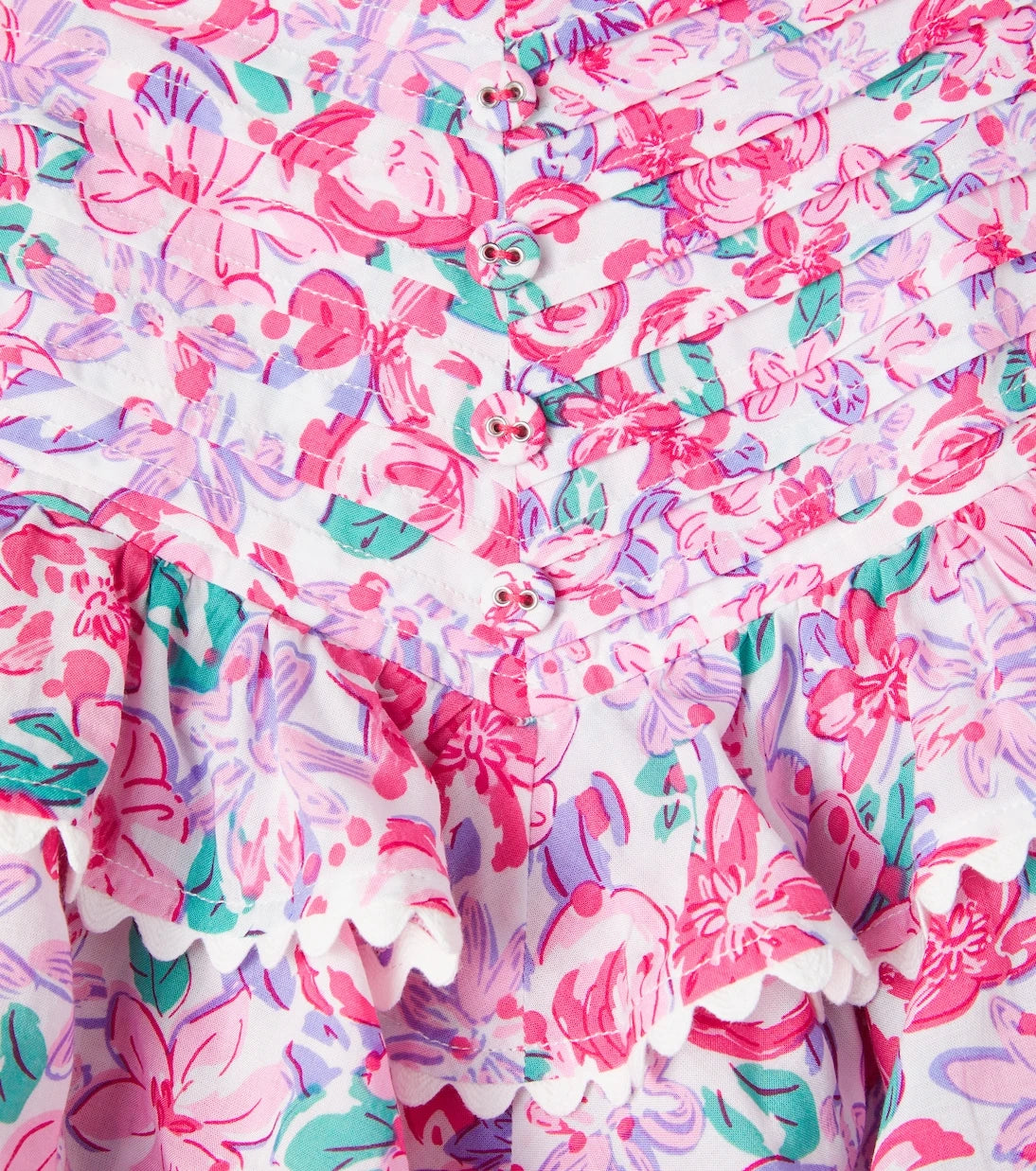 Poupette St Barth Kids - Alizee floral ruffled skirt