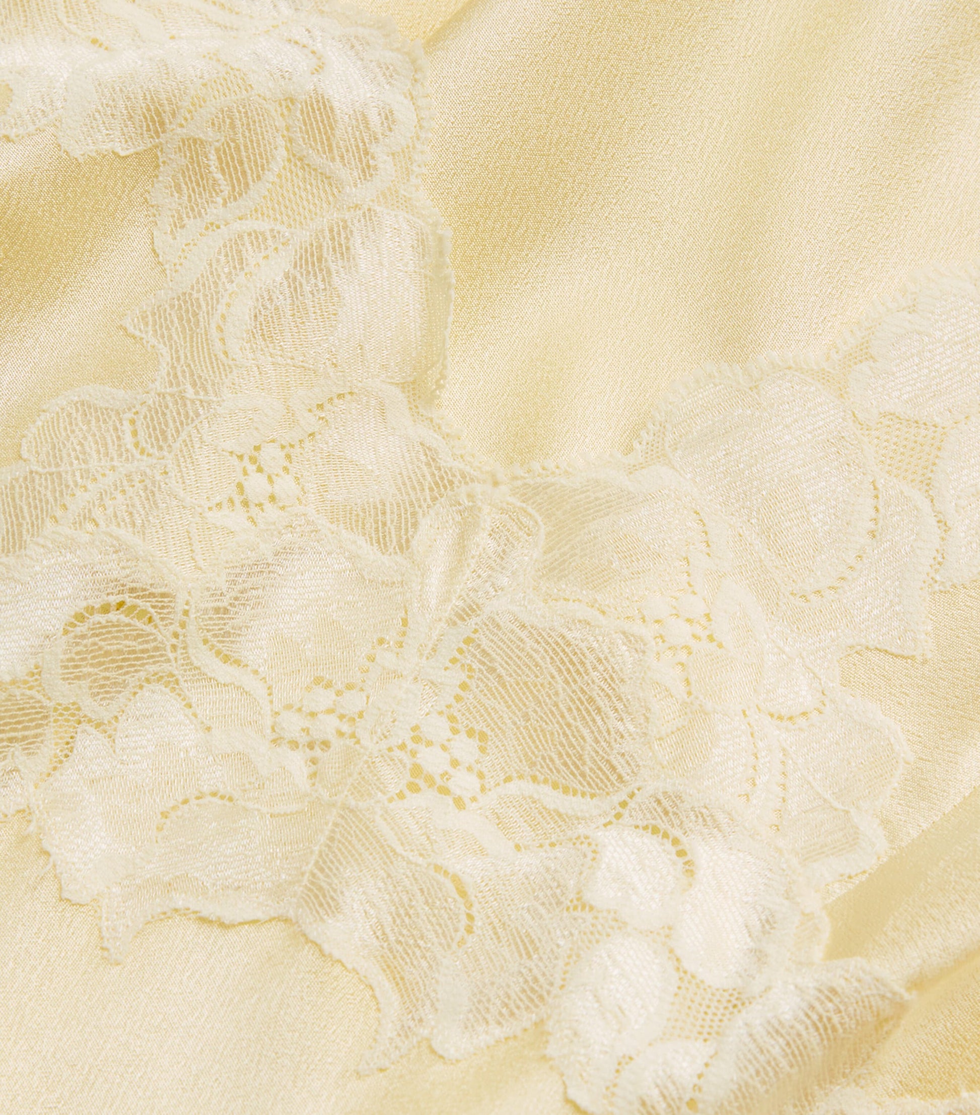 Bocan Yellow Satin Lace-Trim Caroline Nightdress