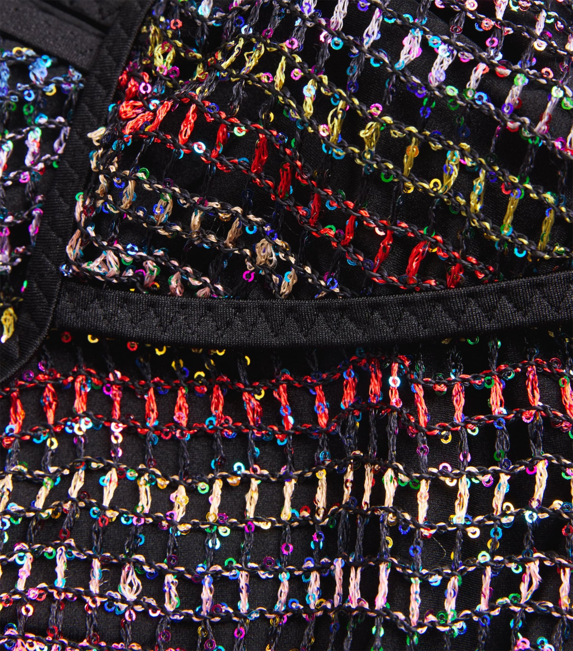 Multi Sequin-Embellished Tie Bikini