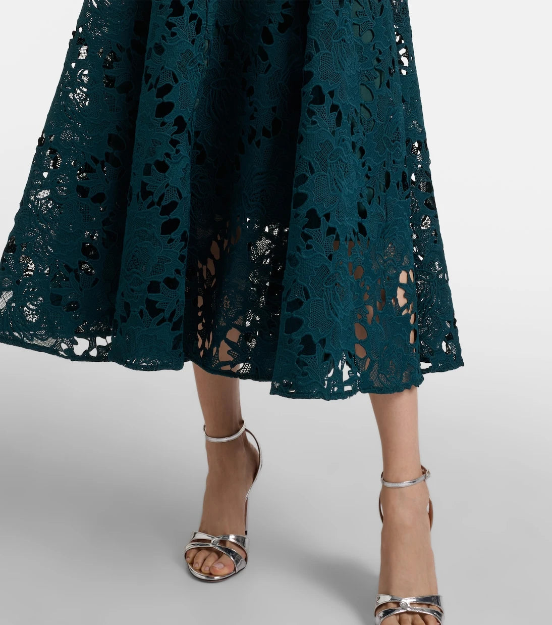 Leo Lin - Aliyah belted lace midi dress