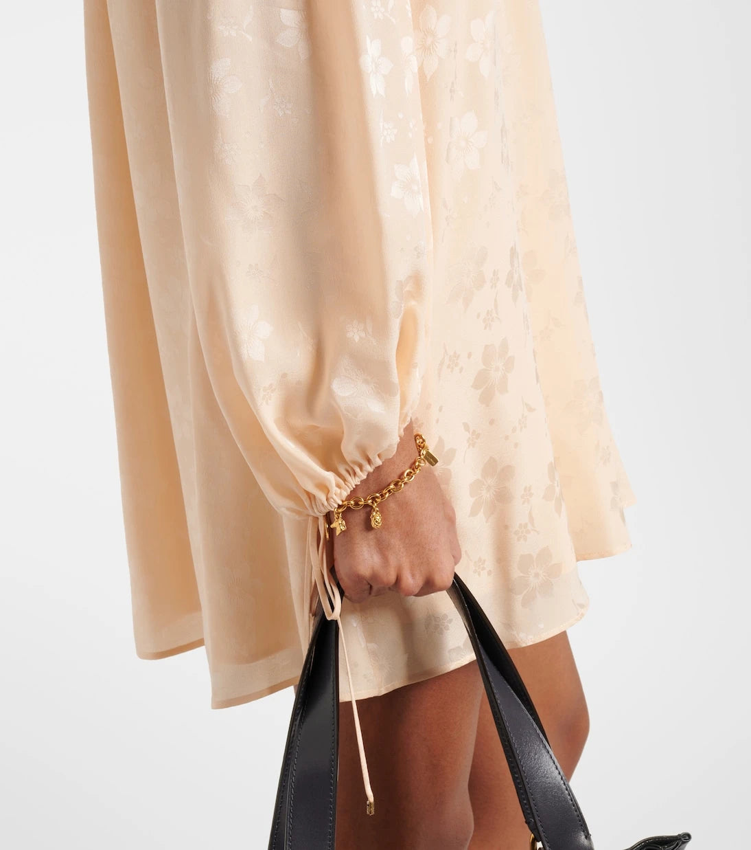 Chloé - Gathered floral silk jacquard minidress