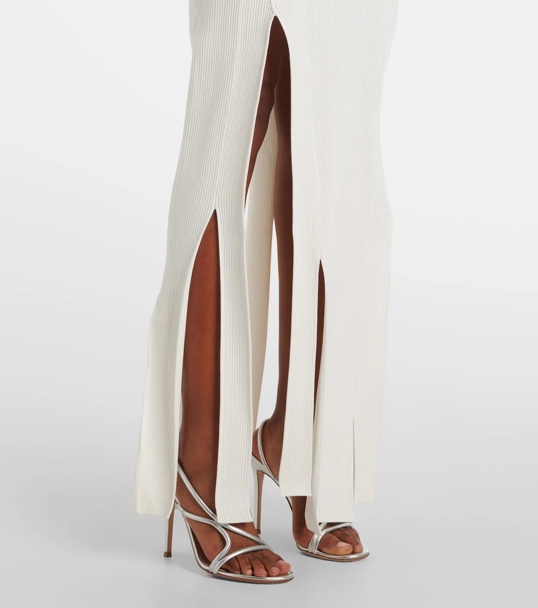 Victoria Beckham - Pleated ribbed-knit gown