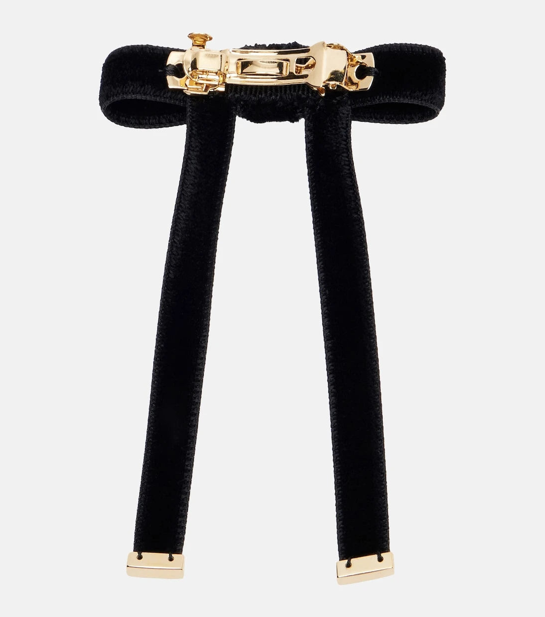 Prada - Set of 2 bow-detail velvet barrettes