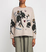 White Virgin Wool Jacquard Sweater