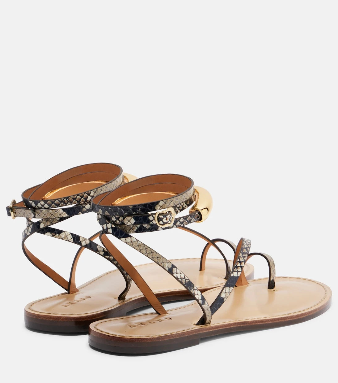 Amanu - Kalahari snake-effect leather sandals