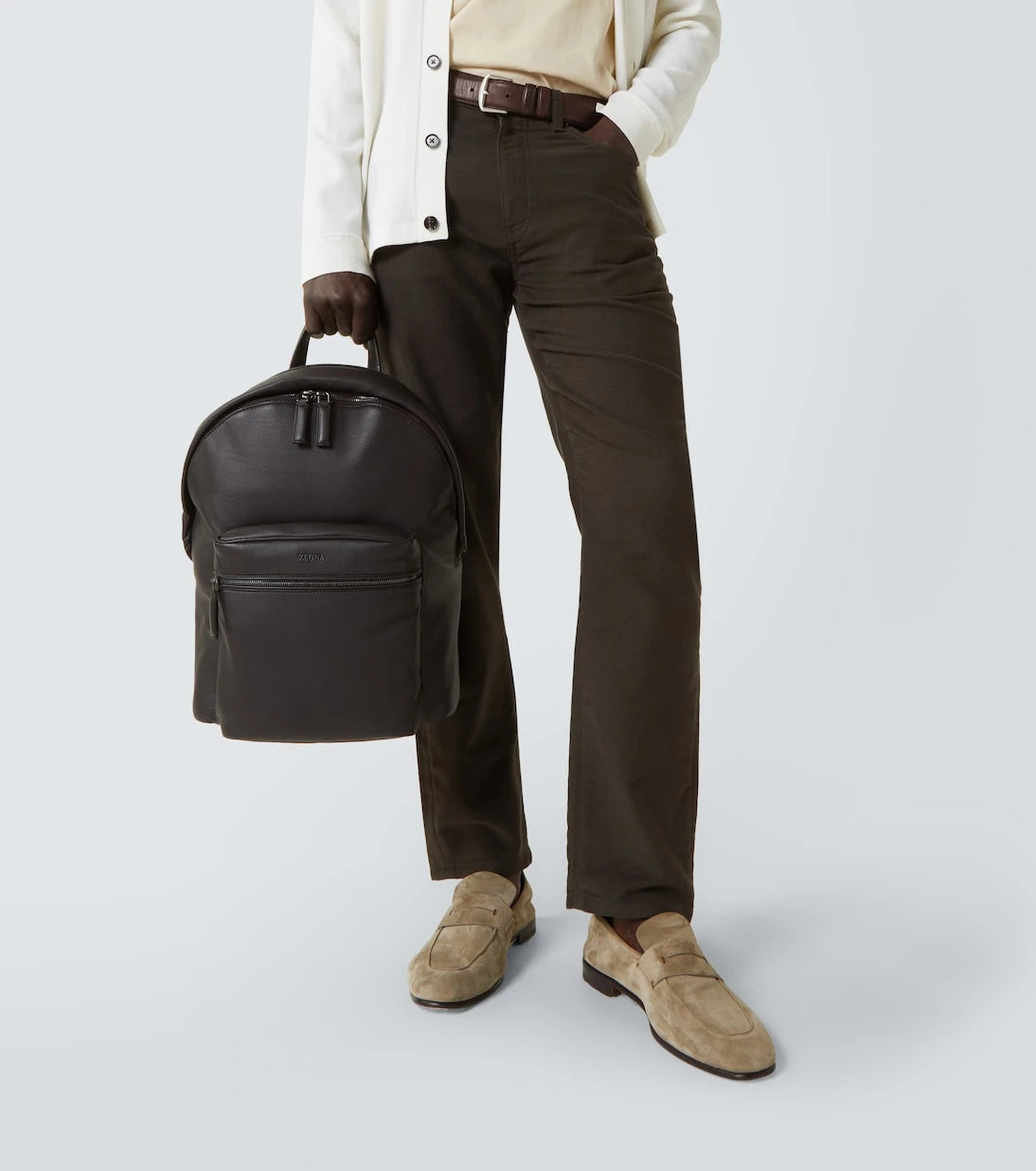 Zegna - Secondskin Hoodie leather backpack