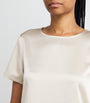 Weekend Max Mara White Satin-Front T-Shirt