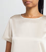 Weekend Max Mara White Satin-Front T-Shirt
