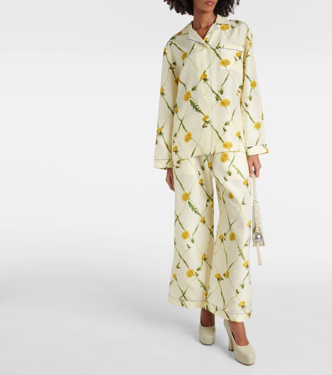 Burberry - Floral silk poplin pajama shirt