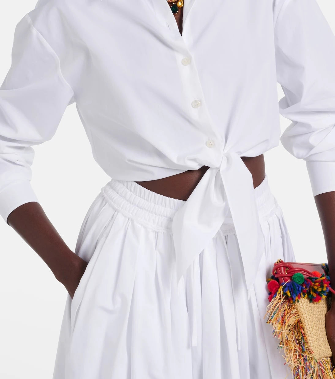 Dolce&Gabbana - Cropped cotton poplin shirt