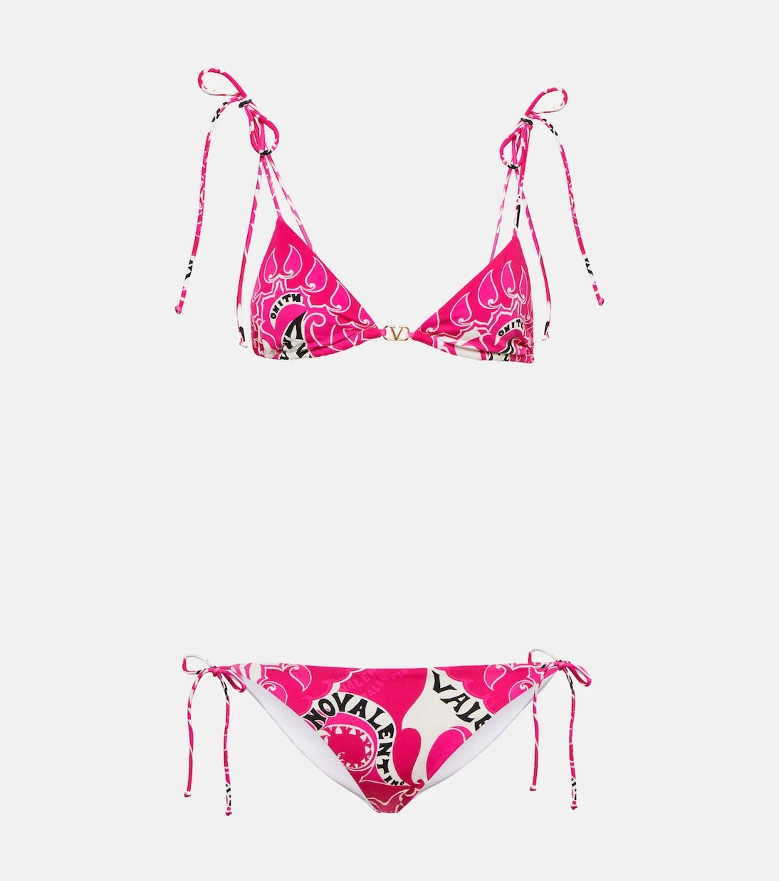 Valentino - Desenli üçgen bikini