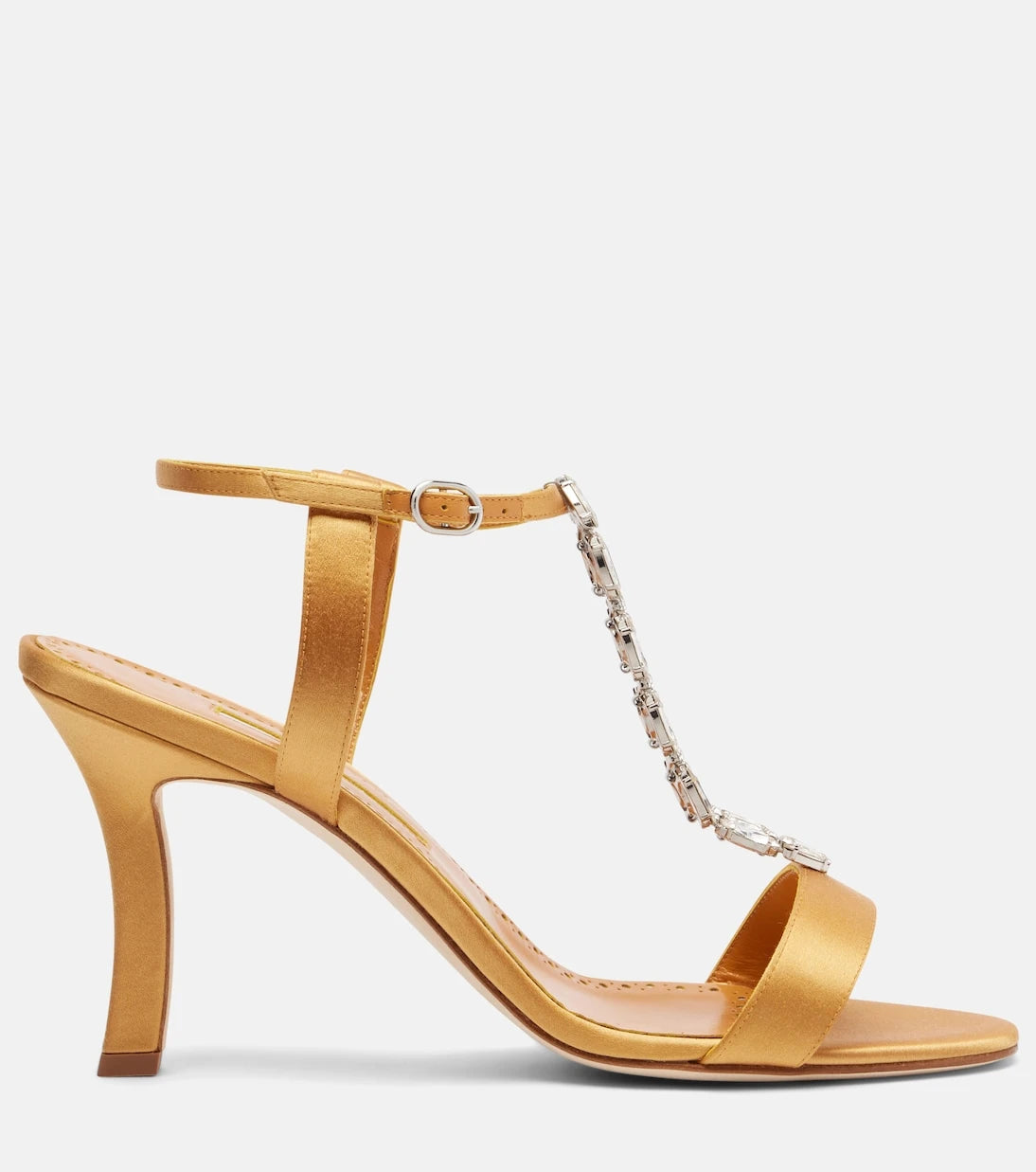 Manolo Blahnik - Crystal-embellished satin sandals
