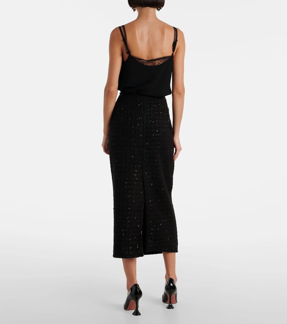 Rotate - Sequined bouclé maxi skirt