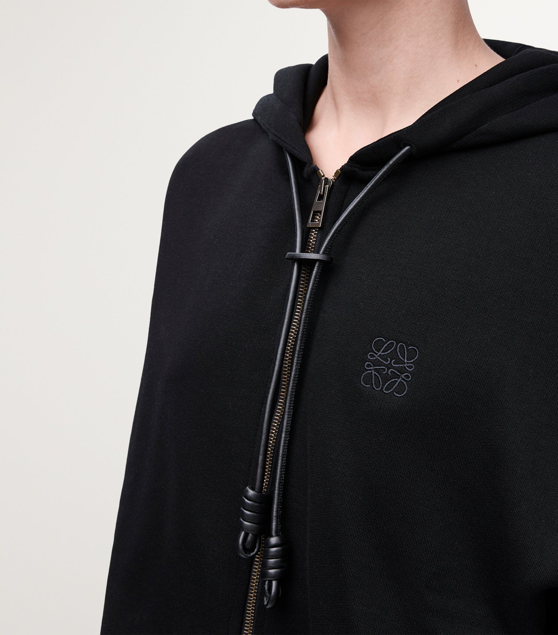 Black Cotton-Blend Flamenco Hoodie