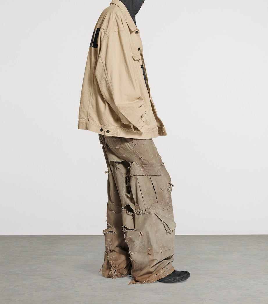 Balenciaga Logo Oversized Denim Jacket