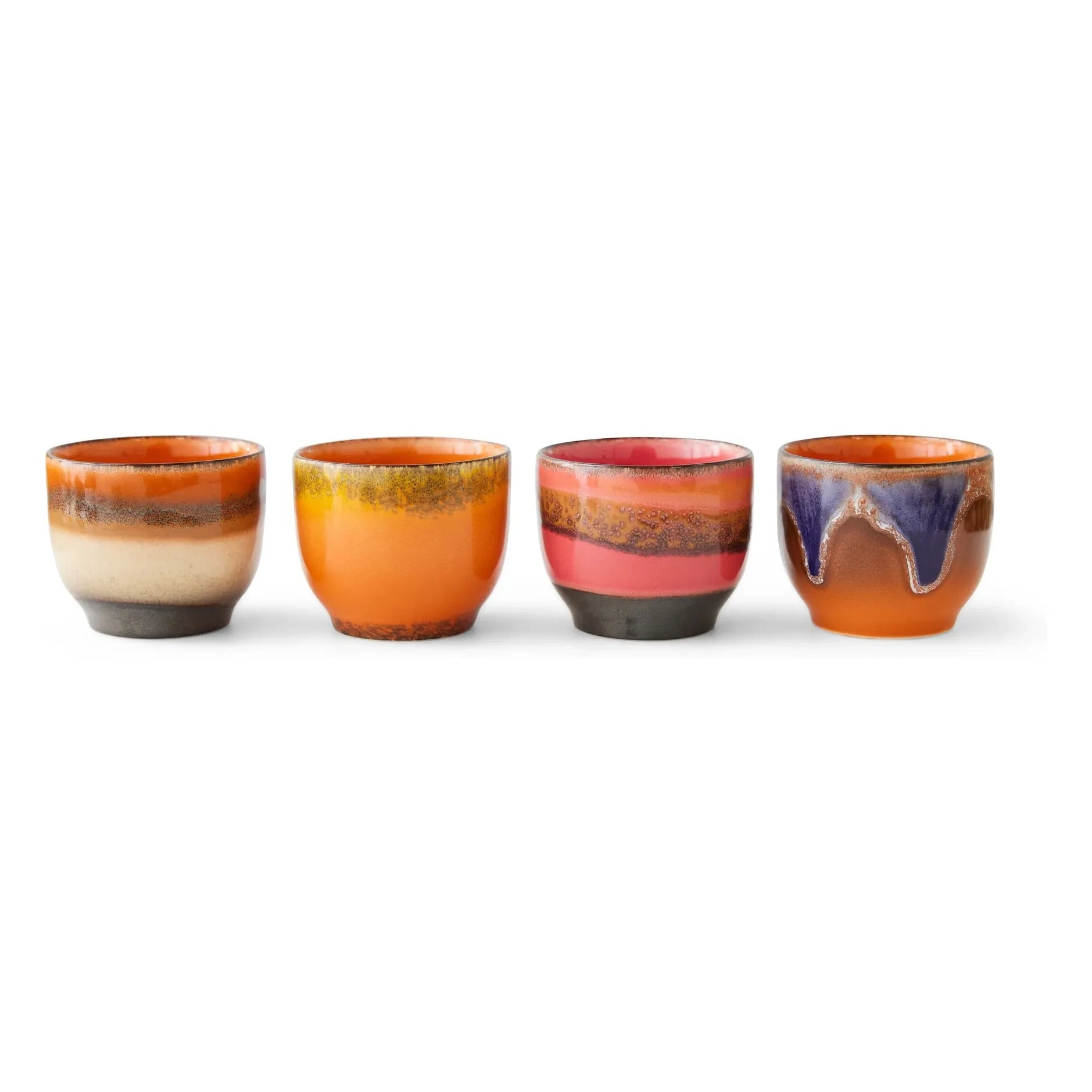 HKliving - Java coffee cups - 70s Ceramics - Set of 4
