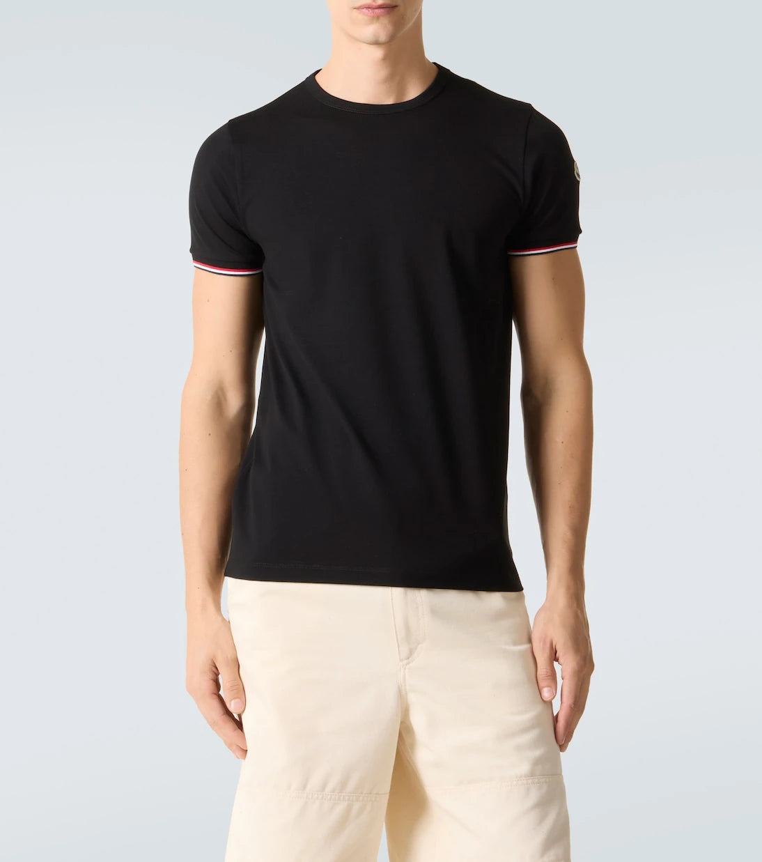 Moncler - Tricolor cotton-blend jersey T-shirt