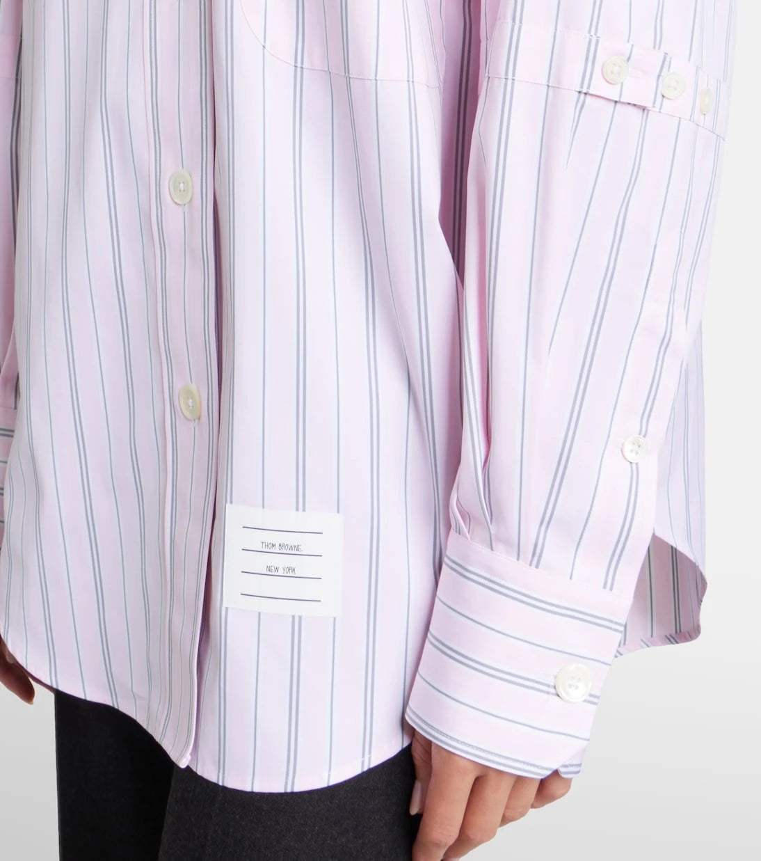 Thom Browne - Striped cotton poplin shirt