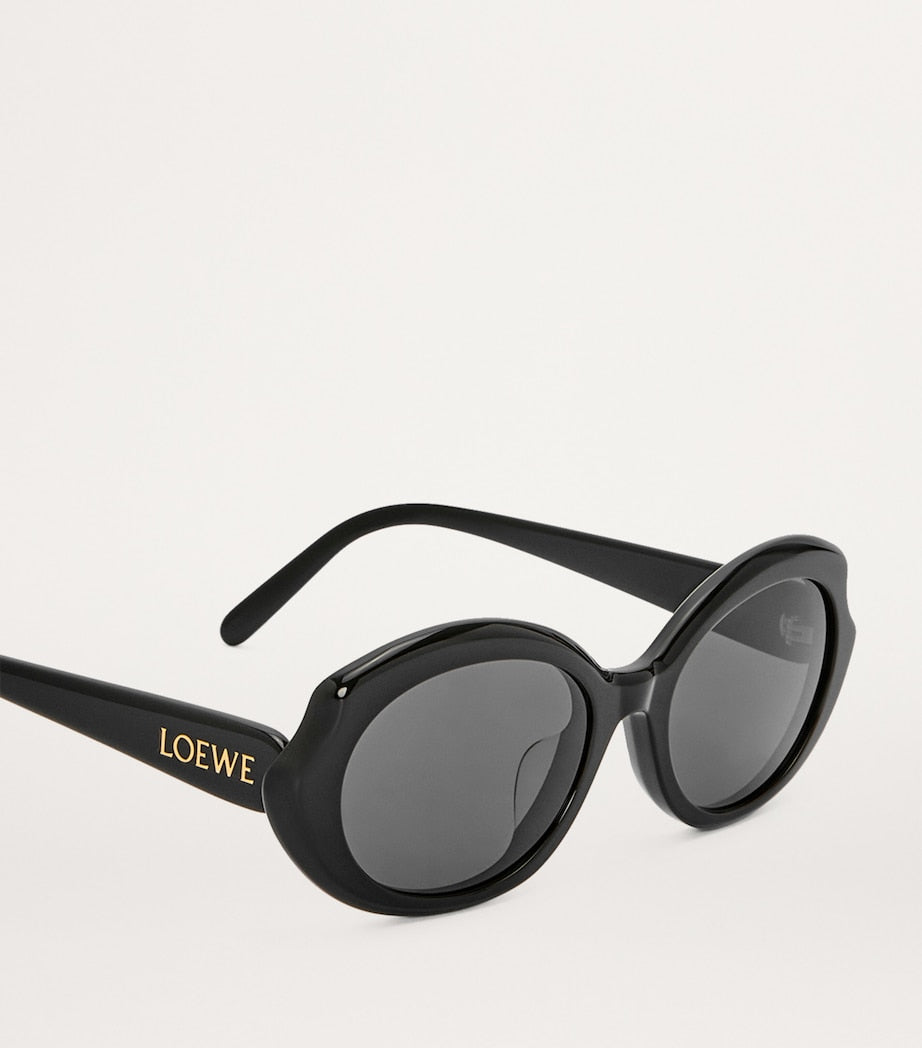Black Thin Mini Oval Sunglasses