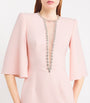 Jenny Packham Pink Crepe Embellished Midi Dress