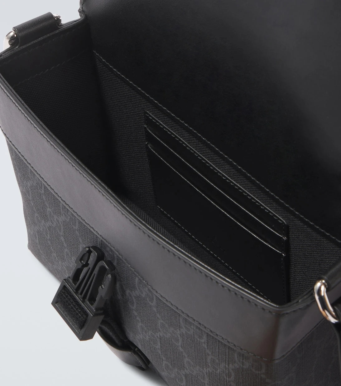 Gucci - GG Mini leather-trimmed crossbody bag