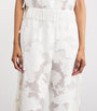 Loretta Caponi White Lace-Trim Clarissa Trousers