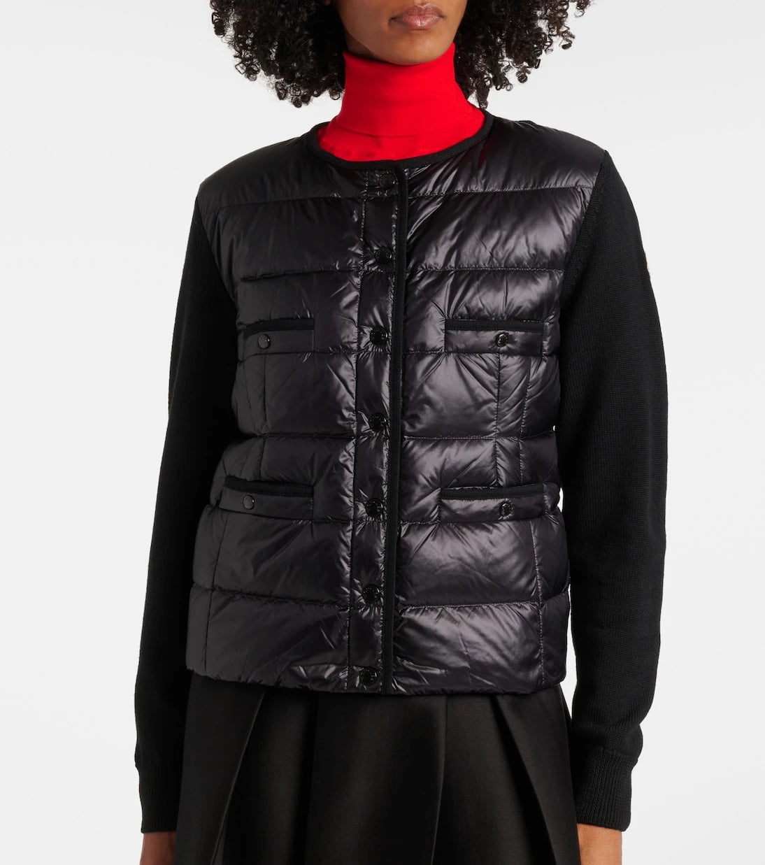 Moncler - Down-paneled virgin wool cardigan