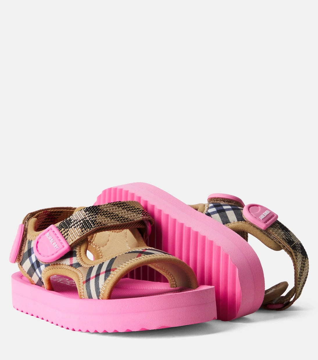 Burberry Kids - صنادل بنقشة مربعات بربري