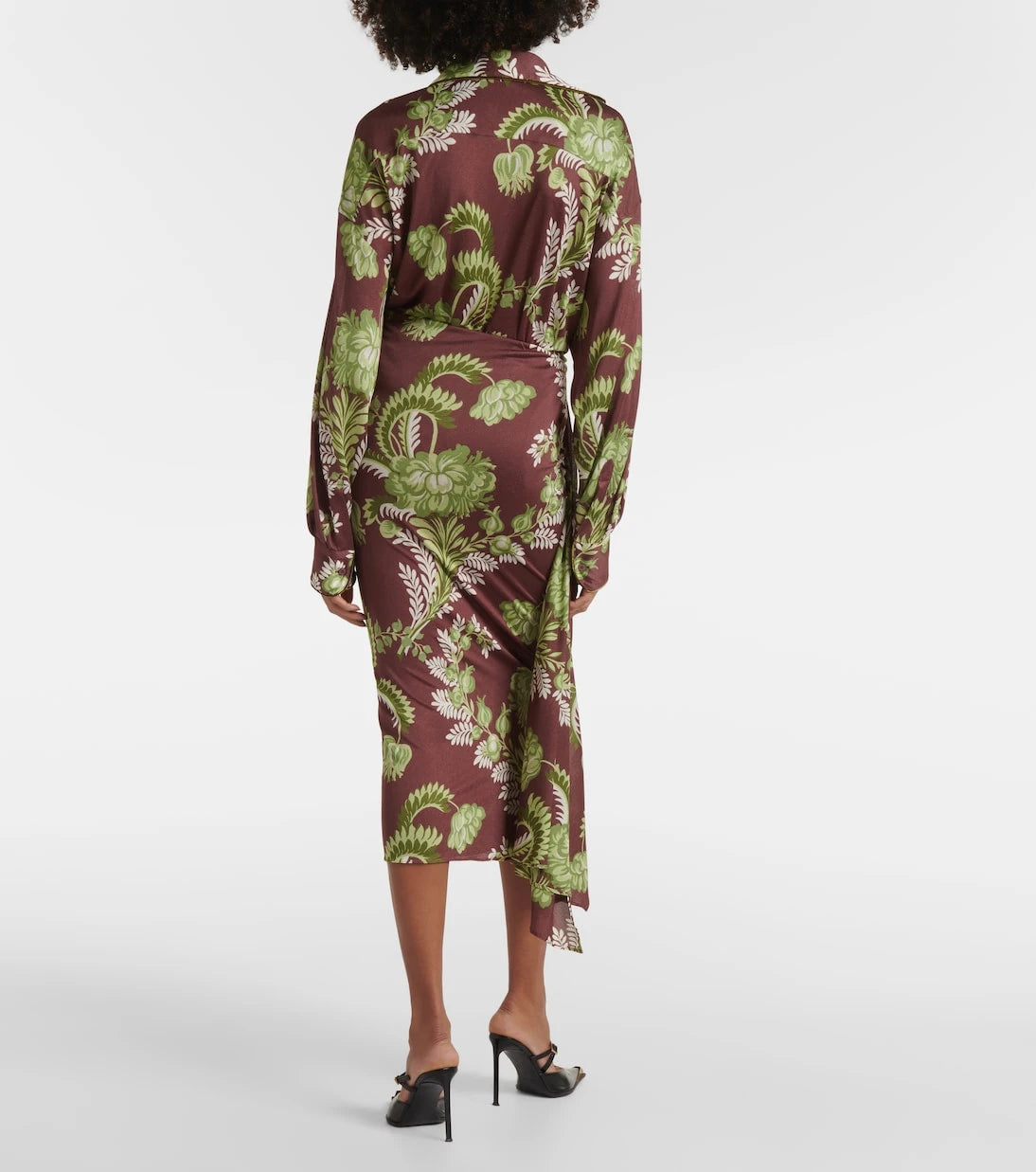 Etro - Floral draped midi skirt