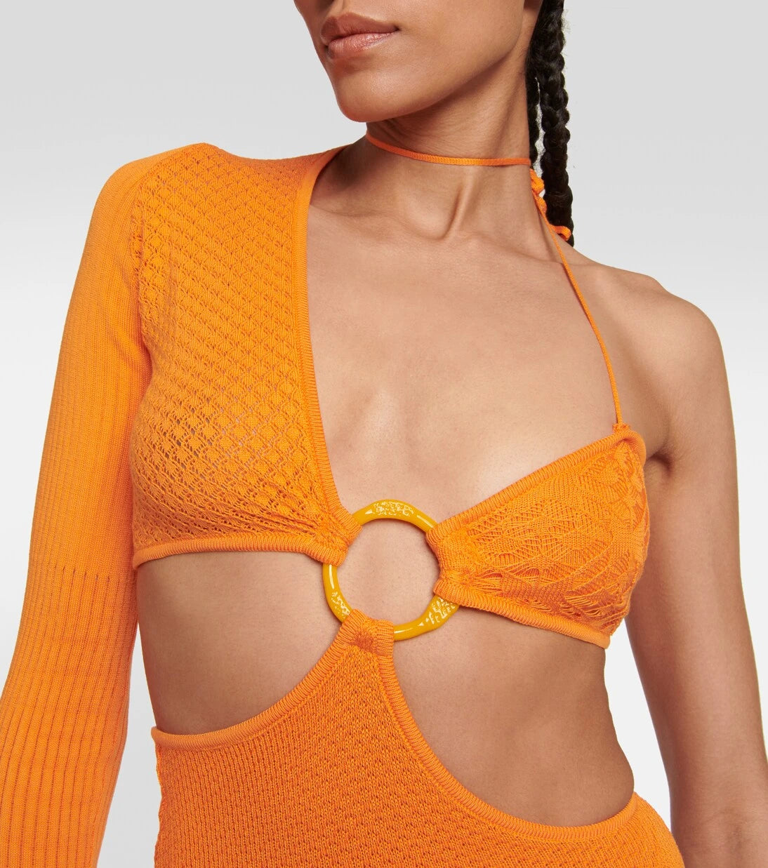 Roberta Einer - Legato asymmetrical cotton-blend bodysuit
