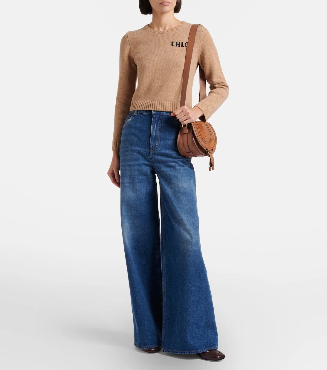 Chloé - Marcie Small leather and suede crossbody bag