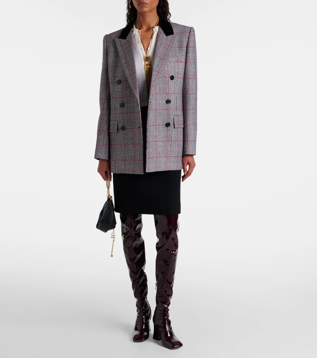 Chloé - Checked double-breasted wool jacket