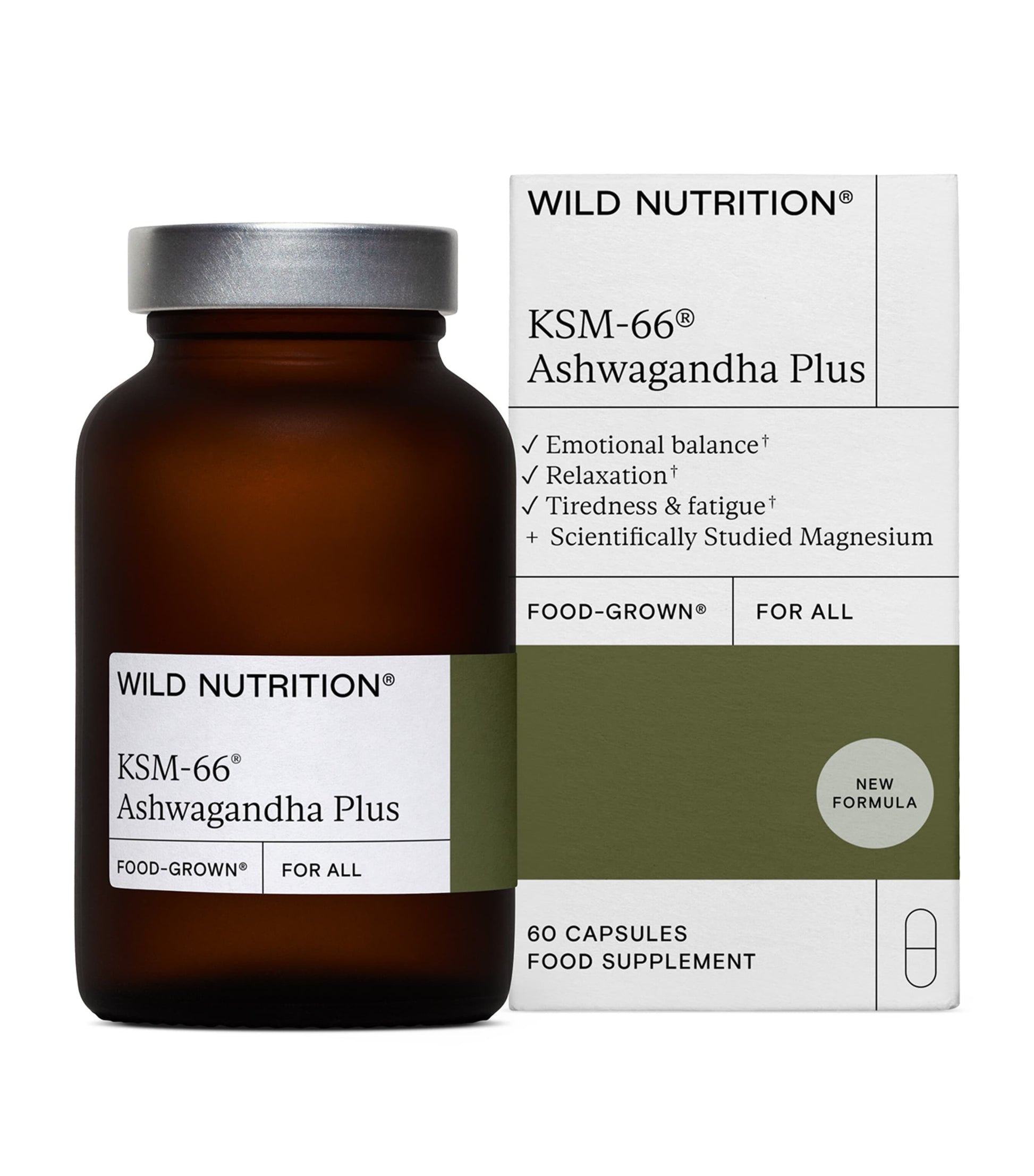 Wild Nutrition Food-Grown KSM-66 Ashwagandha Plus (60 Capsules)