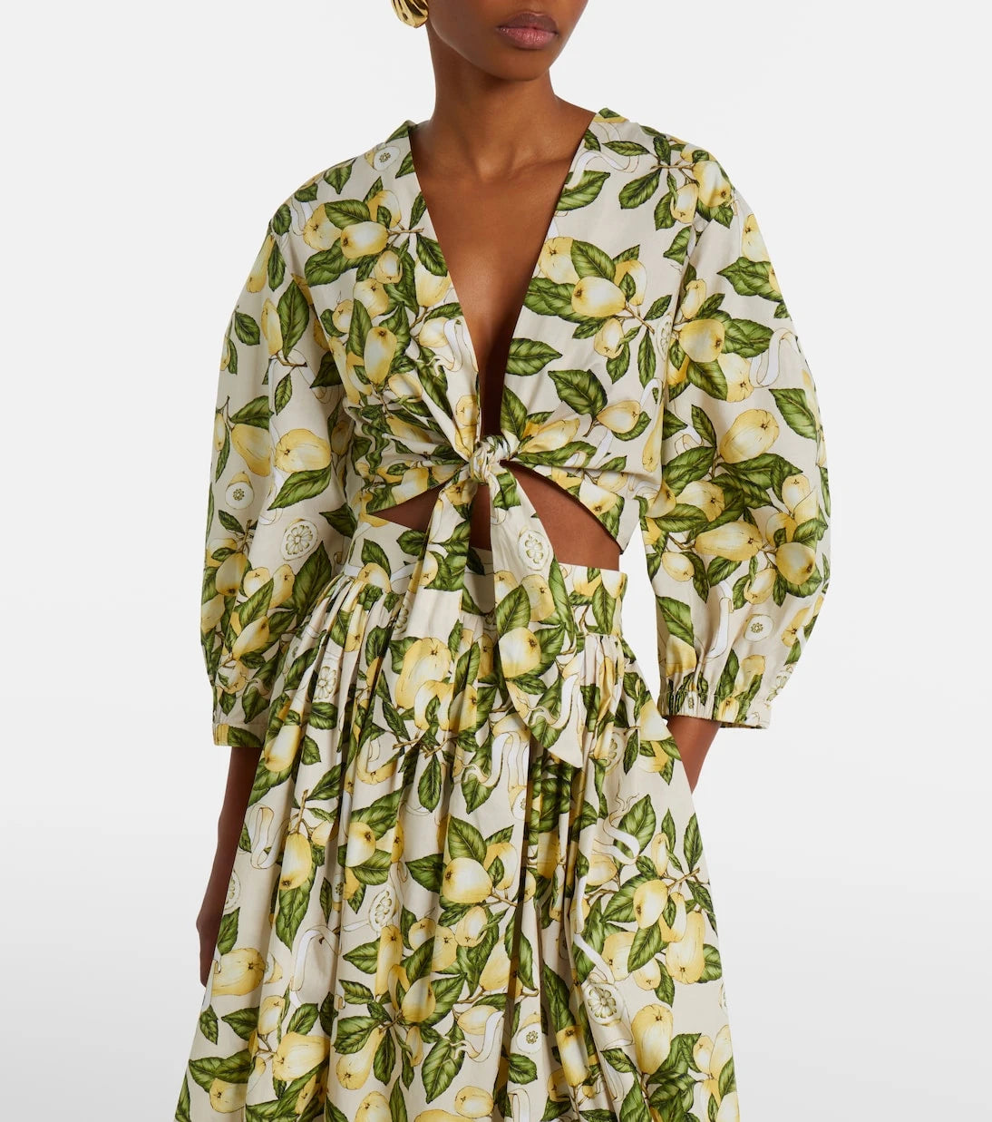 Adriana Degreas - Printed cotton-blend crop top