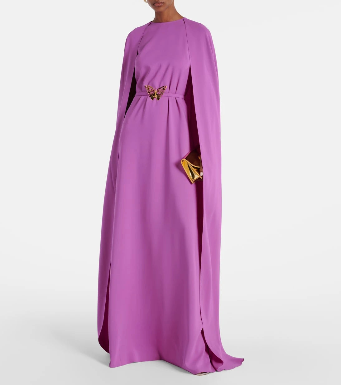Oscar de la Renta - Caped silk-blend gown