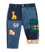 Cotton-Blend Patchwork Embroidered Trousers (2-5 Years)