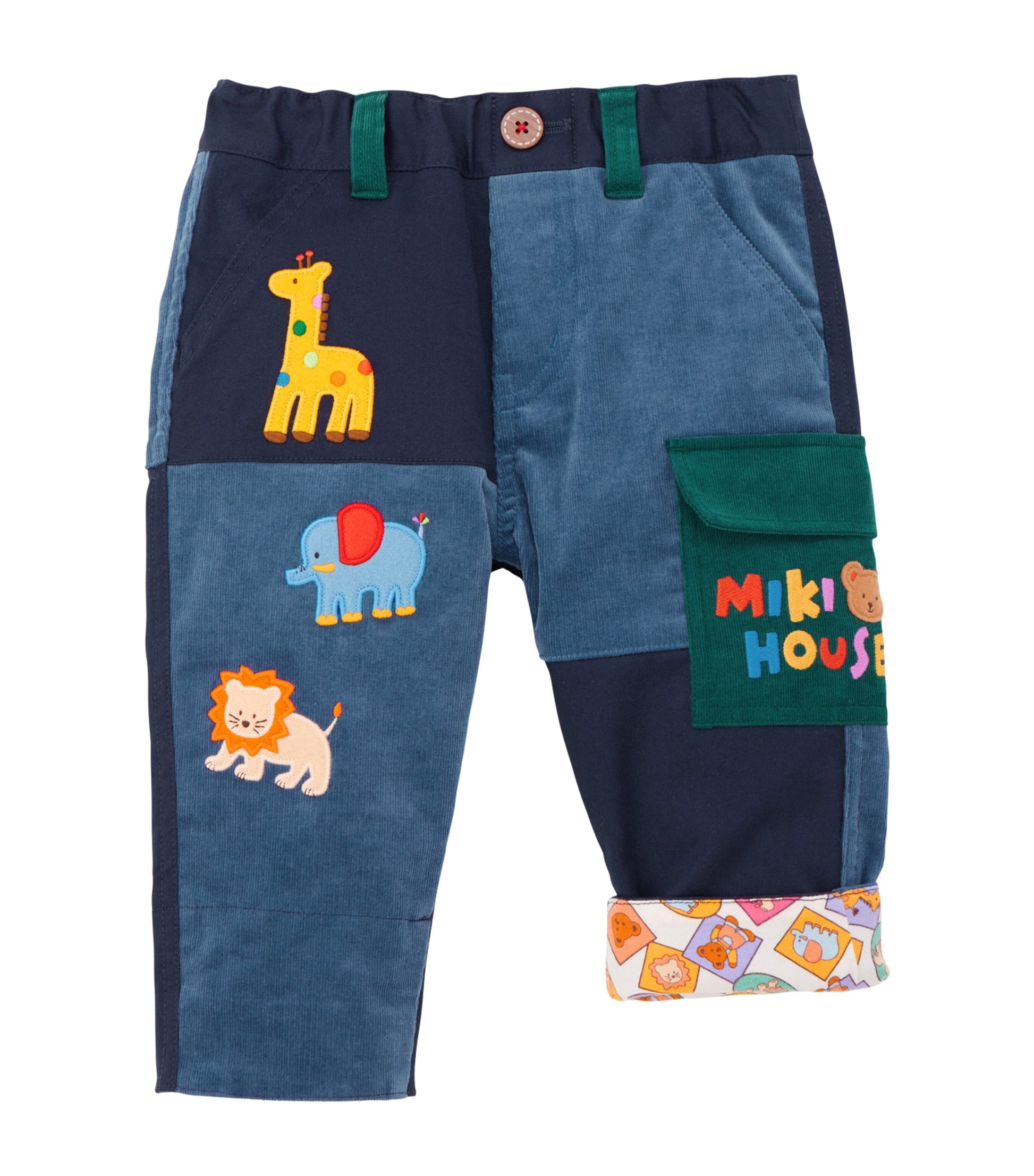 Cotton-Blend Patchwork Embroidered Trousers (2-5 Years)