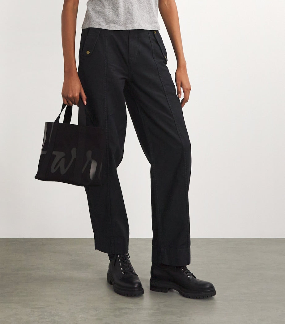 Harrods Black Mini Cotton Logo Tote Bag