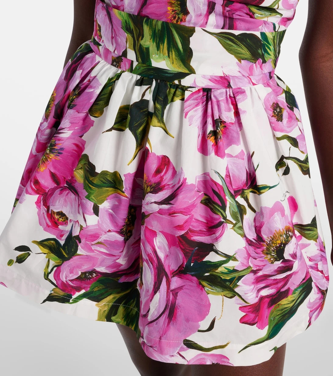 Dolce&Gabbana - Floral pleated cotton minidress