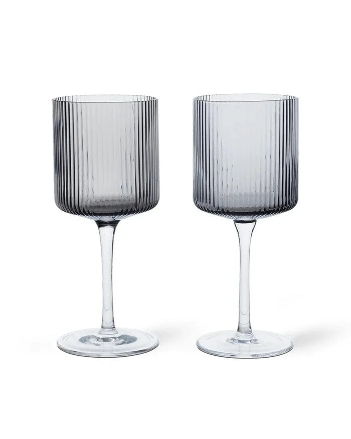 ferm LIVING Ripple 260 ml Şarap Kadehi Seti (2 Adet)