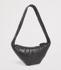 Medium Grained Leather Croissant Shoulder Bag DARK CHOCOLATE BR490