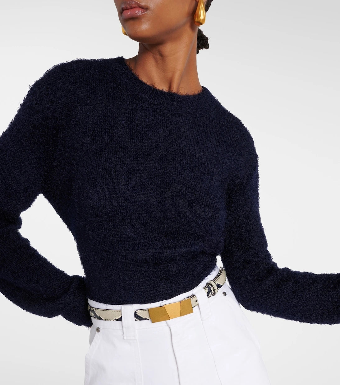 Khaite - Axel Small snake-effect leather belt