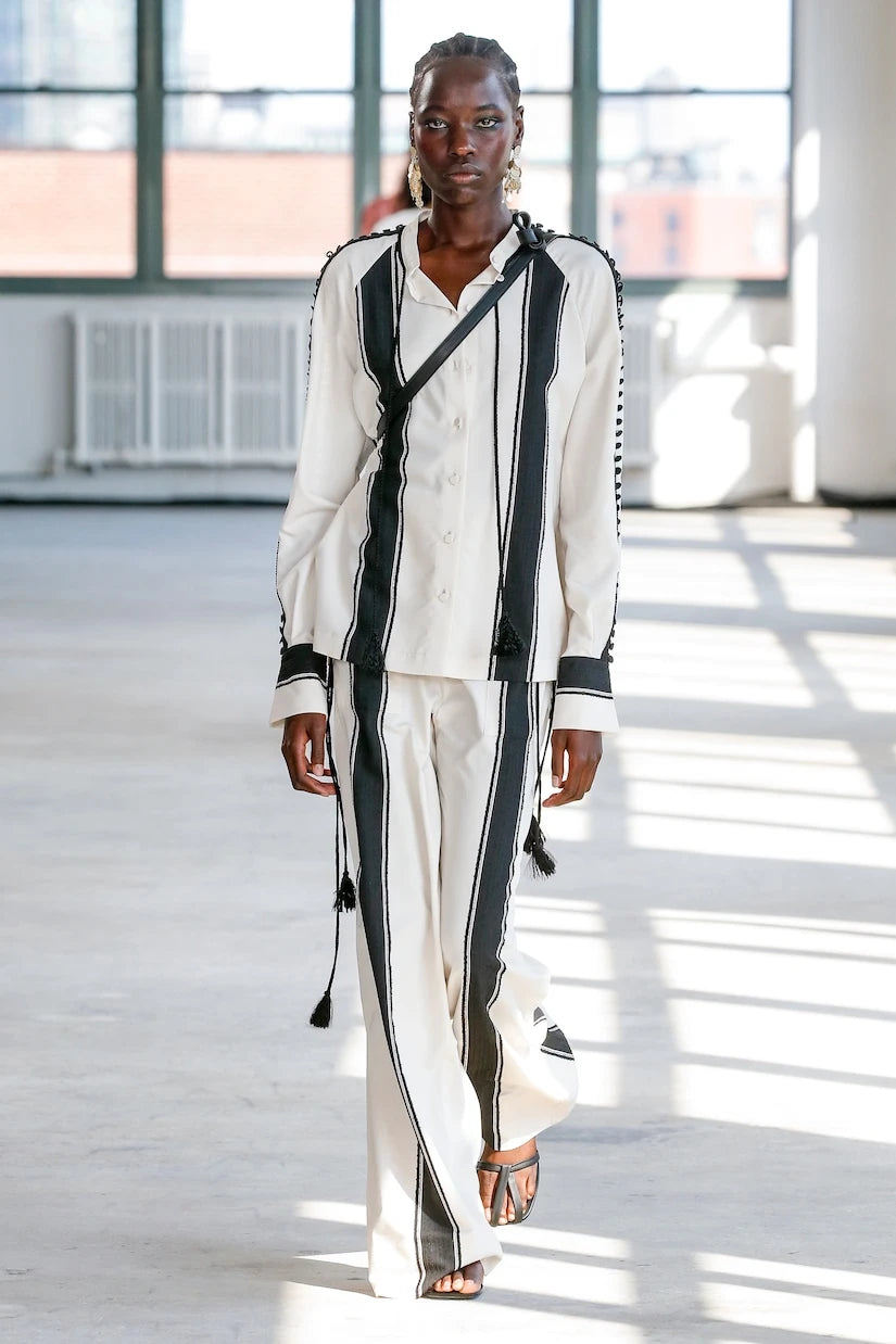 Altuzarra - Eleos striped crêpe wide-leg pants