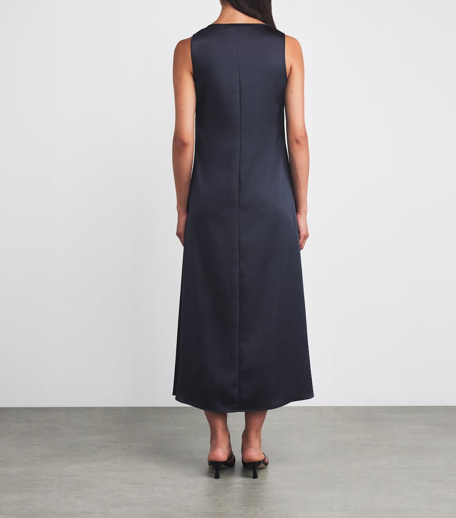Weekend Max Mara Blue Satin Maxi Dress